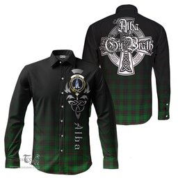ScotsTee Shop Scottish Ged Clan Crest Tartan Alba Gu Brath Celtic Inspired Tartan Long Sleeve Shirt