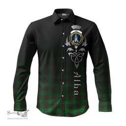 ScotsTee Shop Scottish Ged Clan Crest Tartan Alba Gu Brath Celtic Inspired Tartan Long Sleeve Shirt