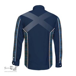 ScotsTee Shop Scottish Bain Clan Scottish Crest and Scottish Thistle Sport Tartan Long Sleeve Shirt