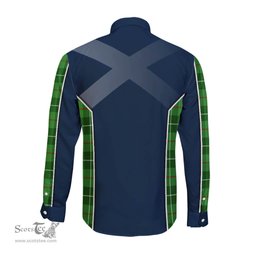 ScotsTee Shop Scottish Boyle Clan Scottish Crest and Scottish Thistle Sport Tartan Long Sleeve Shirt