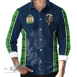 ScotsTee Shop Scottish Boyle Clan Scottish Crest and Scottish Thistle Sport Tartan Long Sleeve Shirt