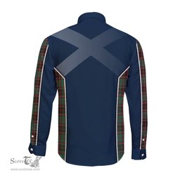 ScotsTee Shop Scottish Buchan Ancient Clan Scottish Crest and Scottish Thistle Sport Tartan Long Sleeve Shirt