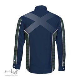 ScotsTee Shop Scottish Arbuthnot Clan Scottish Crest and Scottish Thistle Sport Tartan Long Sleeve Shirt