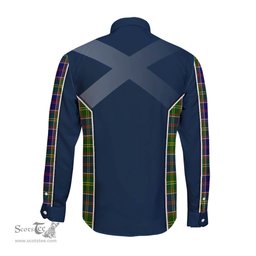 ScotsTee Shop Scottish Arnott Clan Scottish Crest and Scottish Thistle Sport Tartan Long Sleeve Shirt