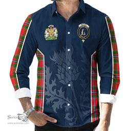 ScotsTee Shop Scottish Butter Clan Scottish Crest and Scottish Thistle Sport Tartan Long Sleeve Shirt