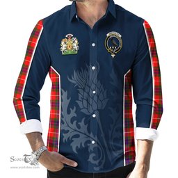 ScotsTee Shop Scottish Abernethy Clan Scottish Crest and Scottish Thistle Sport Tartan Long Sleeve Shirt