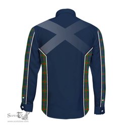 ScotsTee Shop Scottish Aiton Clan Scottish Crest and Scottish Thistle Sport Tartan Long Sleeve Shirt