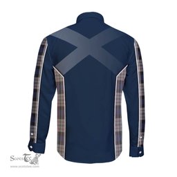 ScotsTee Shop Scottish Ferguson Dress Clan Scottish Crest and Scottish Thistle Sport Tartan Long Sleeve Shirt
