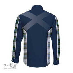 ScotsTee Shop Scottish Campbell Dress Clan Scottish Crest and Scottish Thistle Sport Tartan Long Sleeve Shirt