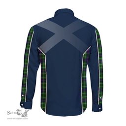 ScotsTee Shop Scottish Duncan Modern Clan Scottish Crest and Scottish Thistle Sport Tartan Long Sleeve Shirt