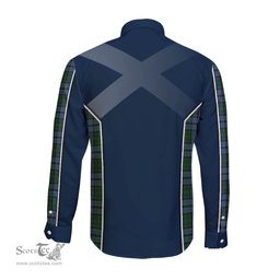 ScotsTee Shop Scottish Forsyth Clan Scottish Crest and Scottish Thistle Sport Tartan Long Sleeve Shirt