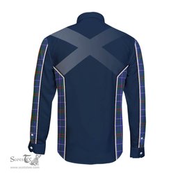 ScotsTee Shop Scottish Edmonstone Clan Scottish Crest and Scottish Thistle Sport Tartan Long Sleeve Shirt