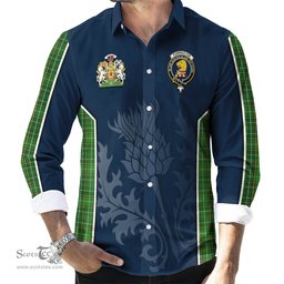 ScotsTee Shop Scottish Forrester or Foster Hunting Clan Scottish Crest and Scottish Thistle Sport Tartan Long Sleeve Shirt