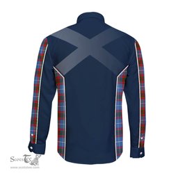 ScotsTee Shop Scottish Congilton Clan Scottish Crest and Scottish Thistle Sport Tartan Long Sleeve Shirt