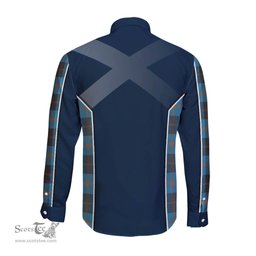 ScotsTee Shop Scottish Garden Clan Scottish Crest and Scottish Thistle Sport Tartan Long Sleeve Shirt