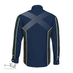 ScotsTee Shop Scottish Cockburn Clan Scottish Crest and Scottish Thistle Sport Tartan Long Sleeve Shirt