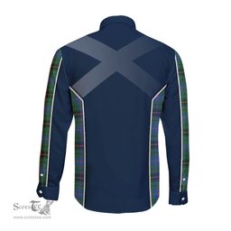 ScotsTee Shop Scottish Davidson Ancient Clan Scottish Crest and Scottish Thistle Sport Tartan Long Sleeve Shirt