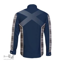 ScotsTee Shop Scottish Glen Clan Scottish Crest and Scottish Thistle Sport Tartan Long Sleeve Shirt