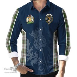 ScotsTee Shop Scottish Hay White Dress Clan Scottish Crest and Scottish Thistle Sport Tartan Long Sleeve Shirt