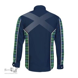 ScotsTee Shop Scottish Graham of Montrose Ancient Clan Scottish Crest and Scottish Thistle Sport Tartan Long Sleeve Shirt