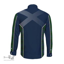 ScotsTee Shop Scottish MacKendrick Clan Scottish Crest and Scottish Thistle Sport Tartan Long Sleeve Shirt