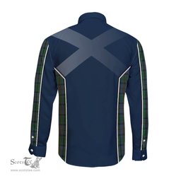 ScotsTee Shop Scottish Hope Vere Clan Scottish Crest and Scottish Thistle Sport Tartan Long Sleeve Shirt