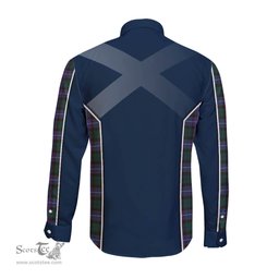 ScotsTee Shop Scottish Guthrie Modern Clan Scottish Crest and Scottish Thistle Sport Tartan Long Sleeve Shirt
