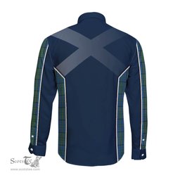 ScotsTee Shop Scottish Lockhart Clan Scottish Crest and Scottish Thistle Sport Tartan Long Sleeve Shirt