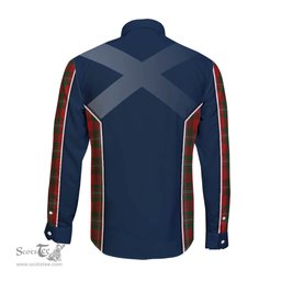 ScotsTee Shop Scottish MacGregor Clan Scottish Crest and Scottish Thistle Sport Tartan Long Sleeve Shirt