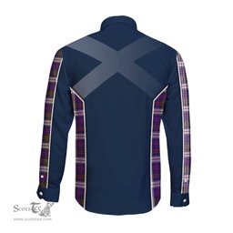 ScotsTee Shop Scottish MacDonald Dress Modern Clan Scottish Crest and Scottish Thistle Sport Tartan Long Sleeve Shirt