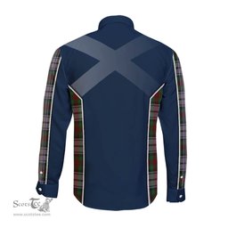 ScotsTee Shop Scottish MacDuff Dress Clan Scottish Crest and Scottish Thistle Sport Tartan Long Sleeve Shirt