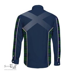 ScotsTee Shop Scottish MacCallum Modern Clan Scottish Crest and Scottish Thistle Sport Tartan Long Sleeve Shirt