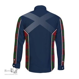 ScotsTee Shop Scottish Grant Clan Scottish Crest and Scottish Thistle Sport Tartan Long Sleeve Shirt