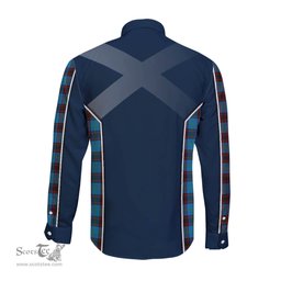 ScotsTee Shop Scottish Home Ancient Clan Scottish Crest and Scottish Thistle Sport Tartan Long Sleeve Shirt