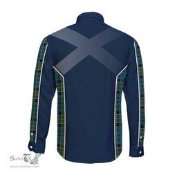 ScotsTee Shop Scottish Kirkpatrick Clan Scottish Crest and Scottish Thistle Sport Tartan Long Sleeve Shirt
