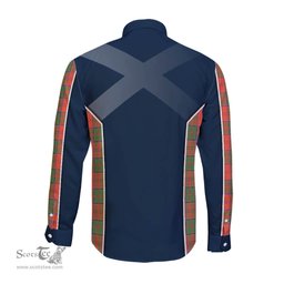 ScotsTee Shop Scottish Grant Ancient Clan Scottish Crest and Scottish Thistle Sport Tartan Long Sleeve Shirt