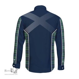 ScotsTee Shop Scottish MacNeil of Colonsay Ancient Clan Scottish Crest and Scottish Thistle Sport Tartan Long Sleeve Shirt