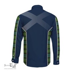 ScotsTee Shop Scottish Rollo Ancient Clan Scottish Crest and Scottish Thistle Sport Tartan Long Sleeve Shirt
