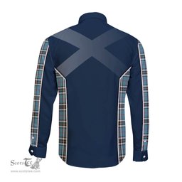 ScotsTee Shop Scottish Thomson Clan Scottish Crest and Scottish Thistle Sport Tartan Long Sleeve Shirt