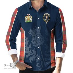 ScotsTee Shop Scottish MacNab Ancient Clan Scottish Crest and Scottish Thistle Sport Tartan Long Sleeve Shirt