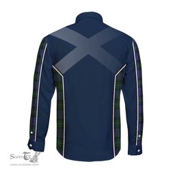ScotsTee Shop Scottish MacPhail Hunting Clan Scottish Crest and Scottish Thistle Sport Tartan Long Sleeve Shirt
