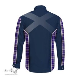 ScotsTee Shop Scottish Ochterlony Clan Scottish Crest and Scottish Thistle Sport Tartan Long Sleeve Shirt