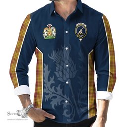 ScotsTee Shop Scottish MacMillan Dress Clan Scottish Crest and Scottish Thistle Sport Tartan Long Sleeve Shirt