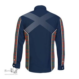 ScotsTee Shop Scottish Matheson Ancient Clan Scottish Crest and Scottish Thistle Sport Tartan Long Sleeve Shirt