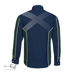 ScotsTee Shop Scottish Montgomery Clan Scottish Crest and Scottish Thistle Sport Tartan Long Sleeve Shirt