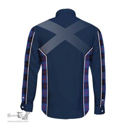 ScotsTee Shop Scottish Maule Clan Scottish Crest and Scottish Thistle Sport Tartan Long Sleeve Shirt