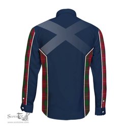 ScotsTee Shop Scottish Rattray Clan Scottish Crest and Scottish Thistle Sport Tartan Long Sleeve Shirt