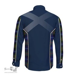 ScotsTee Shop Scottish Smith Modern Clan Scottish Crest and Scottish Thistle Sport Tartan Long Sleeve Shirt
