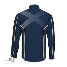 ScotsTee Shop Scottish Rose Hunting Clan Scottish Crest and Scottish Thistle Sport Tartan Long Sleeve Shirt