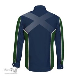 ScotsTee Shop Scottish Mar Tribe Clan Scottish Crest and Scottish Thistle Sport Tartan Long Sleeve Shirt
